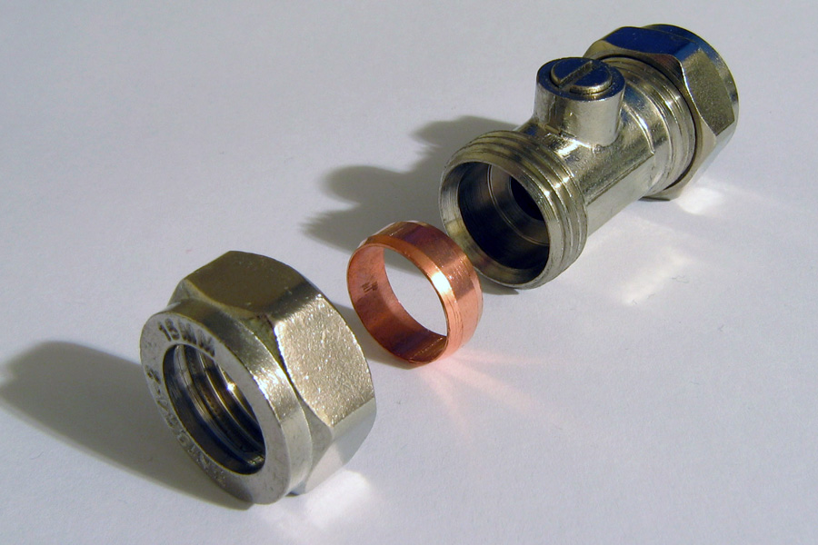 refrigerator water line compression fitting