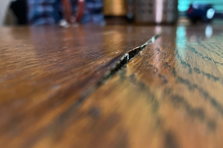 water damage dining room